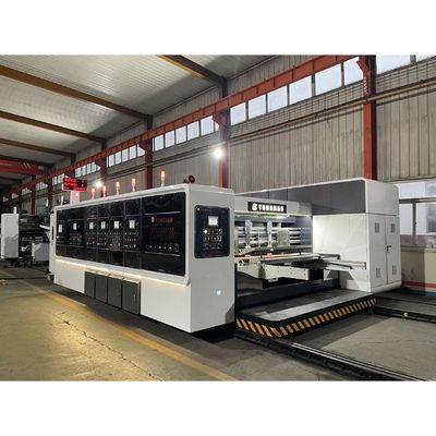 4 χρώματα εκτύπωση Slotting Die-κόψιμο φακέλου κόλλημα Strapping Box Making Line Machine