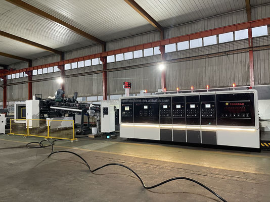 4 χρώματα εκτύπωση Slotting Die-κόψιμο φακέλου κόλλημα Strapping Box Making Line Machine