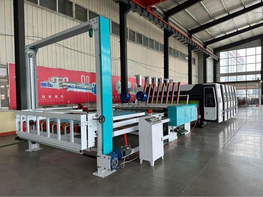 180000 KG Αυτοματοποιημένη υψηλής ταχύτητας κυψέλη Flexo τετραχρωματικός εκτυπωτής Diecutter Shacker