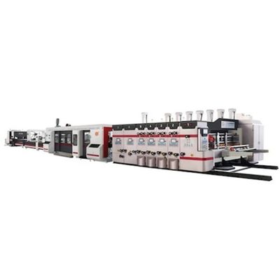 Μηχανή σχηματισμού χαρτονιού 350 mm Flexo Folder Gluer 2 χρωματική εκτύπωση Slotting Die Cutting