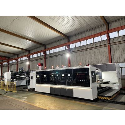1200mm Αυτοματοποιημένη Φλεξοτύπωση Slotting Die Cutting Folding Glueing Strapping Inline Machine