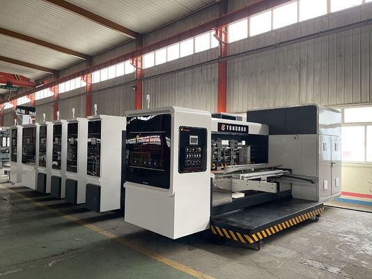 1200mm Αυτοματοποιημένη Φλεξοτύπωση Slotting Die Cutting Folding Glueing Strapping Inline Machine