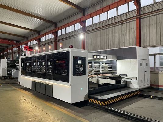 1200mm Αυτοματοποιημένη Φλεξοτύπωση Slotting Die Cutting Folding Glueing Strapping Inline Machine