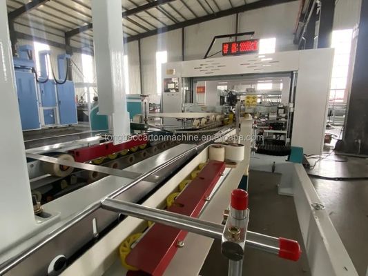 Πλήρως αυτόματο κυματοειδές κουτί χαρτονιού Φώτορα Gluer Stitcher σε γραμμή για χαρτί χαρτονιού
